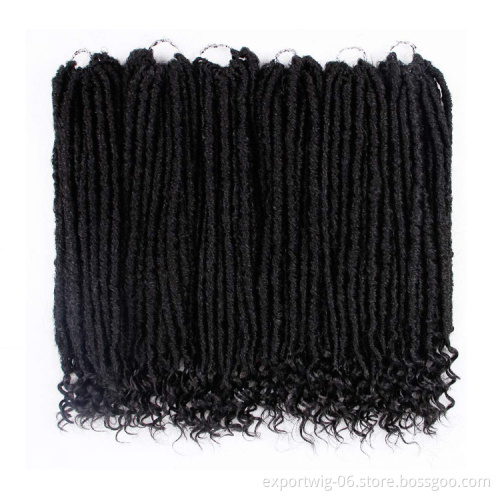 Pre Looped Soft Dreadlocks Braids Faux Locs Crochet Braid African Hair Extensions Wavy Faux  Straight Goddess Locs Ombre Synthet